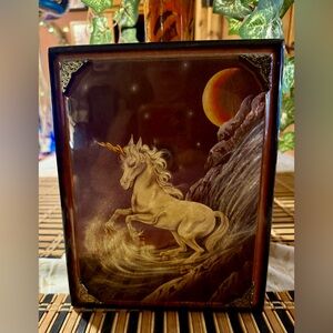 Vintage Ferraro unicorn fantasy art print